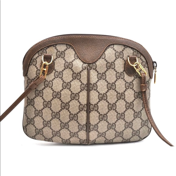 Authentic Gucci brown coated canvas shoulder bag - Picture 2 of 7